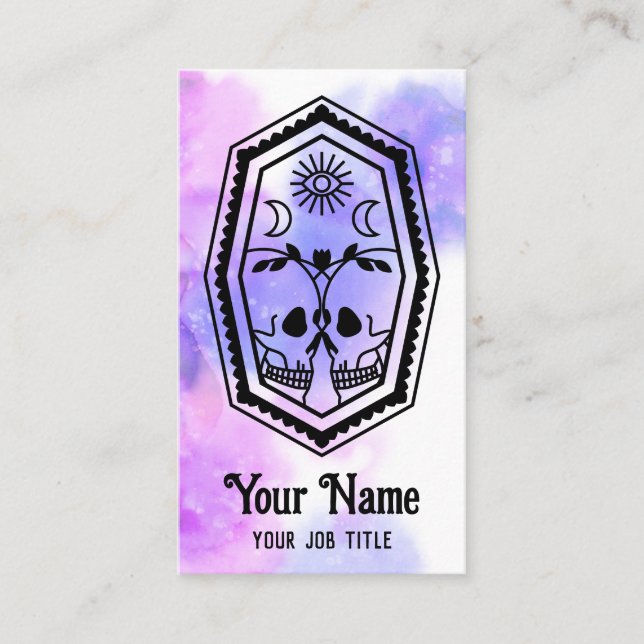 Witchy Skull Coffin Mystic Spiritual Business Card Visitenkarte (Vorderseite)