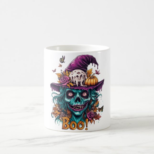 Witchy Skull Halloween-Tasse Kaffeetasse (Mittel)