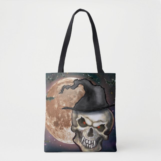 Witchy Skull Hat Tote Bag (Vorderseite)