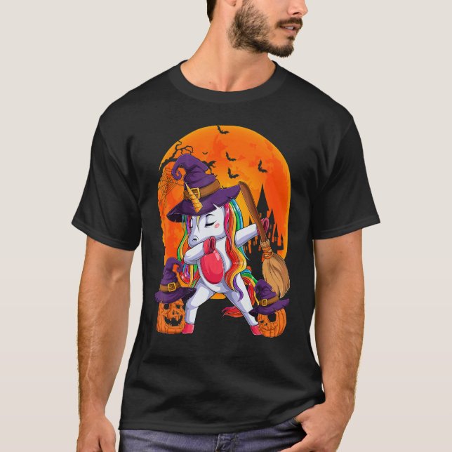 Witchy Unicorn Halloween Cute Halloween Girls Wome T-Shirt (Vorderseite)