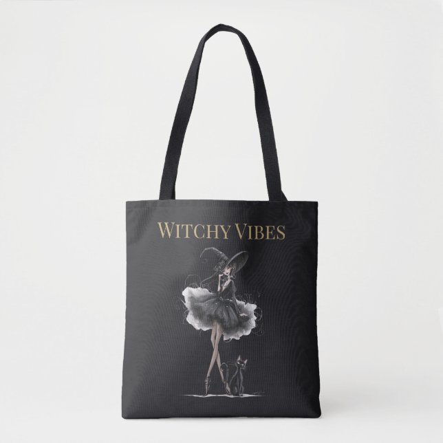 Witchy Vibes Dark Edition – Gothic Witch & Cat (Vorderseite)