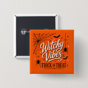 Witchy Vibes Halloween – Gruseliger Spinnennetz-Tr Button