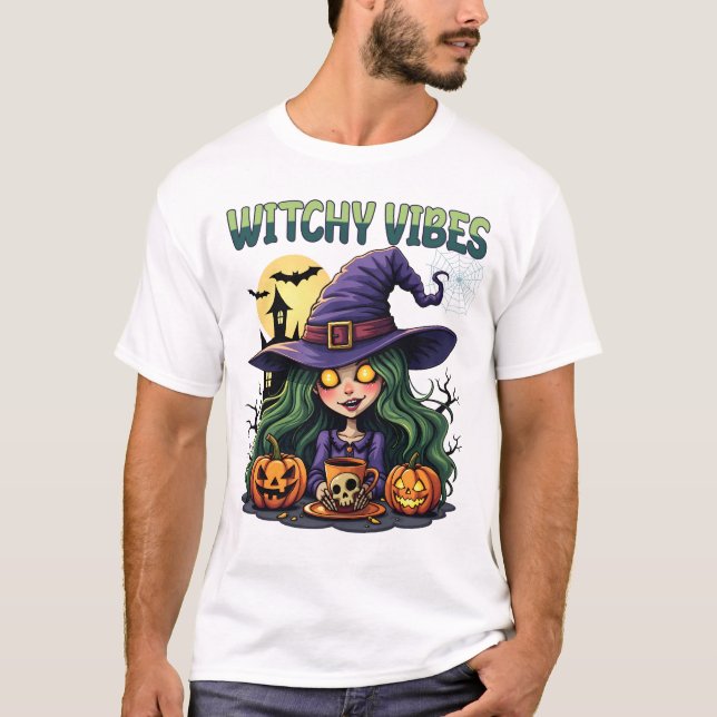 Witchy Vibes mit Pumpkins und Tränen T-Shirt (Vorderseite)