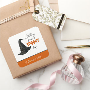 Witchy Vibes - Spooky & Stylish   Quadratischer Aufkleber