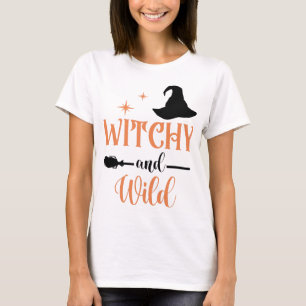 Witchy Wild Broom Halloween Woman Party T-Shirt