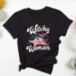 Witchy Woman Funny Pink Hexe Halloween T-Shirt<br><div class="desc">Machen Sie sich mit unserem T - Shirt "Witchy Woman" auf ein herrliches Halloween! Dieses witzige Design ist perfekt für Ihr Halloween-Party. Mit diesem zauberhaften Abschlag können Sie Ihre innere Hexe einprägen und Ihren zauberhaften Stil demonstrieren. Egal, ob Sie Tränke brauen oder Zauber gießen, dieses Shirt ist ein Muss für...</div>