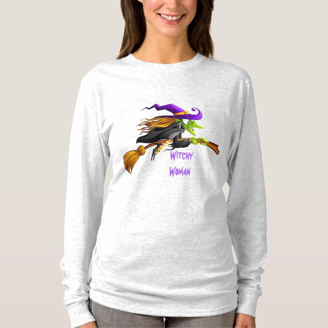 Witchy Woman Halloween Long Sleeve T - Shirt (Vorderseite)