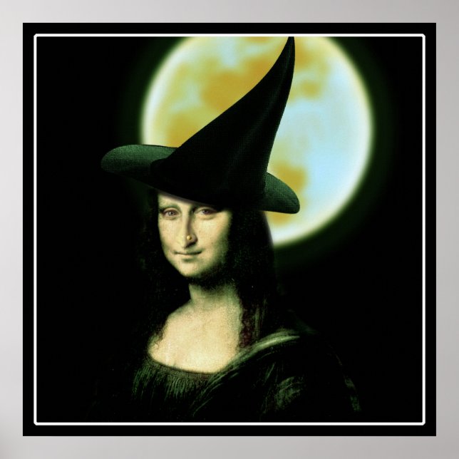 Witchy Woman Mona Lisa Halloween Poster (Vorne)