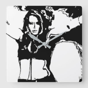 Witchy Woman Quadratische Wanduhr