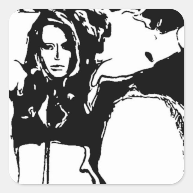Witchy Woman Quadratischer Aufkleber (Vorderseite)