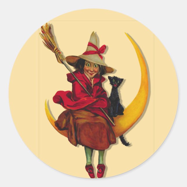 Witchy Woman Runder Aufkleber (Vorderseite)