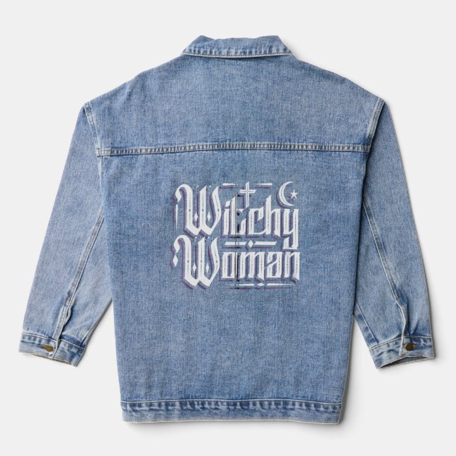Witchy Woman Wicca Moon Jeansjacke (Rückseite)