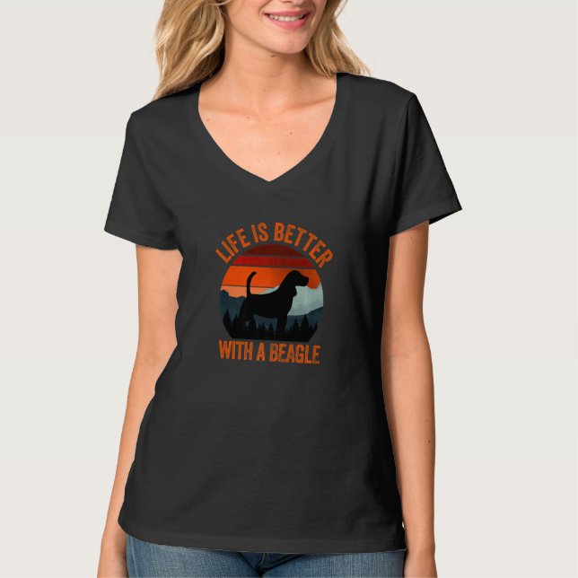 With A Beagle Vintage Country Dog T-Shirt (Vorderseite)