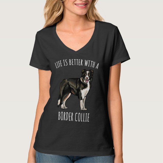 With A Border Collie Dog T-Shirt (Vorderseite)