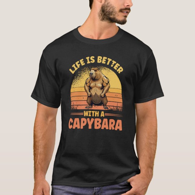 With A Capybara Cute Bodybuilder Rodent T-Shirt (Vorderseite)
