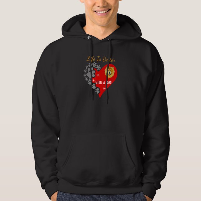 With A Dog  Golden Chow Design Hoodie (Vorderseite)