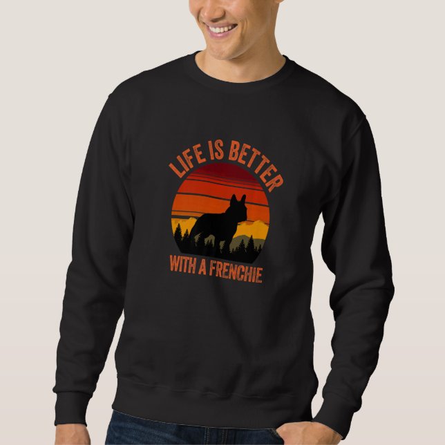 With A Frenchie Retro Forest Sky Sweatshirt (Vorderseite)