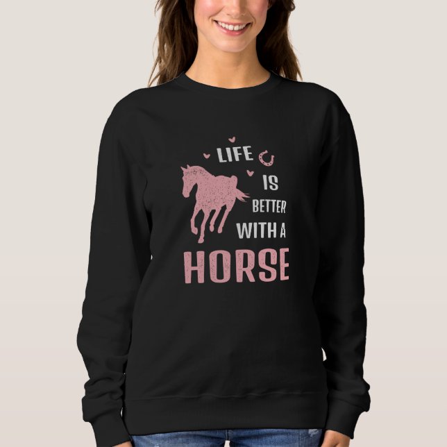 with a horse Riding stable Equestrian Sweatshirt (Vorderseite)
