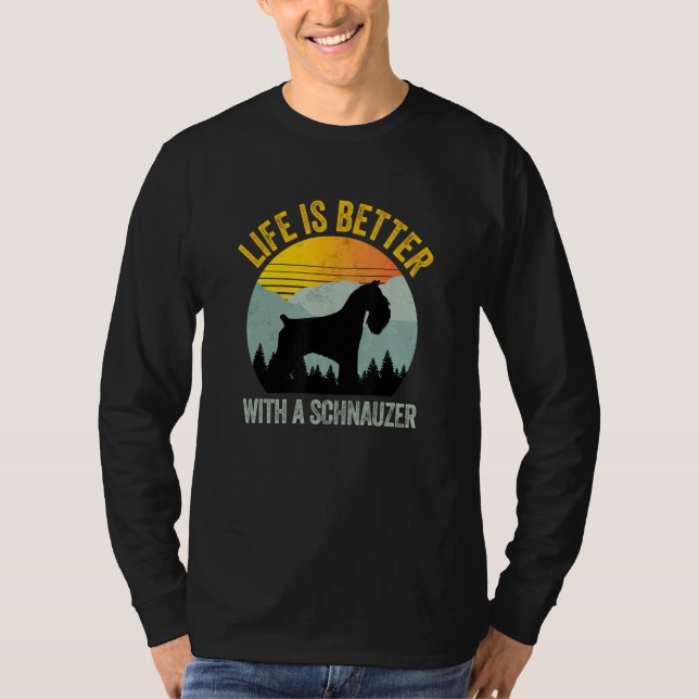 With A Schnauzer Retro Summer Distressed T-Shirt (Vorderseite)