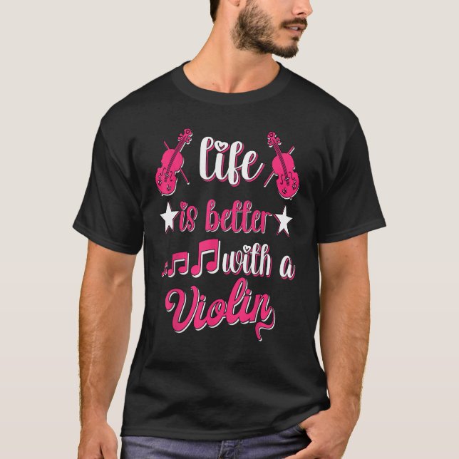 With A Violin Player Girl Women Violinist T-Shirt (Vorderseite)