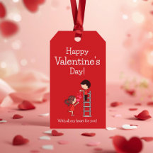 With All My Heart Romantic Valentine Gift Tag