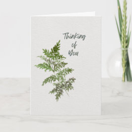 With Deepest Sympathy – Green Fern Watercolor Card Karte
