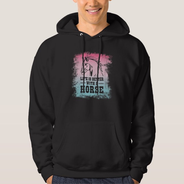 With For Horseback Riding Horse Hoodie (Vorderseite)