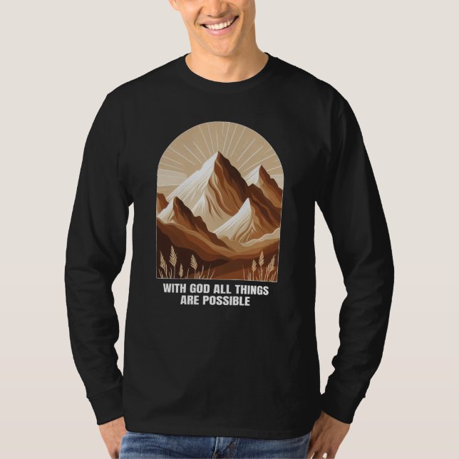 With God All Things Are Possible Christian T-Shirt (Vorderseite)