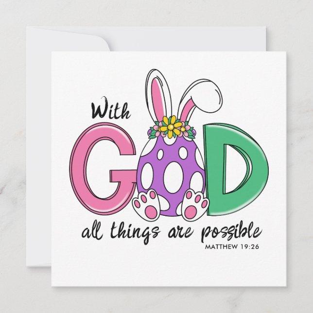 With God All Things Are Possible Easter Card (Vorderseite)