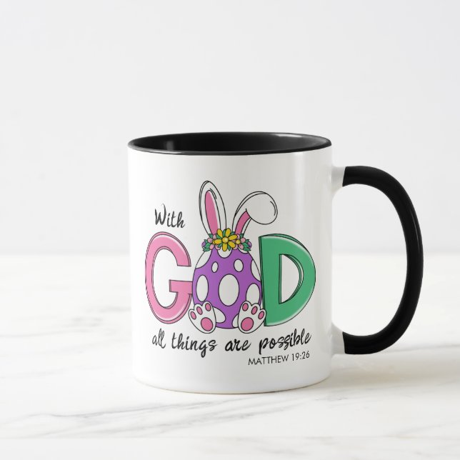 With God All Things Are Possible Easter Coffee Mug Tasse (Rechts)