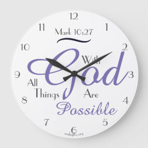 With God All Things Are Possible! Große Wanduhr