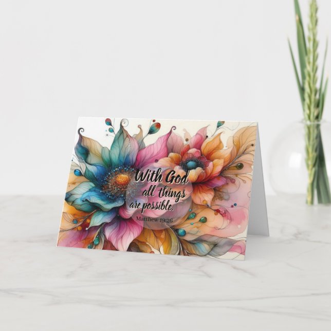 With God All Things Are Possible Scripture Card Karte (Vorderseite)