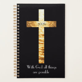 With GOD Golden Cross 2026 Planner Planer