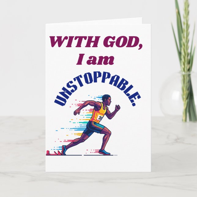 With God, I'm Unstoppable Dankeskarte (Vorderseite)