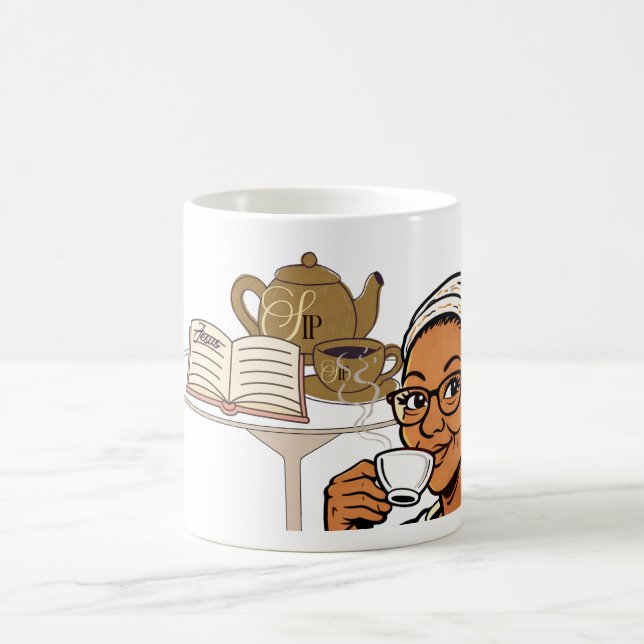 With Jesus and My Tea Mug Kaffeetasse (Mittel)