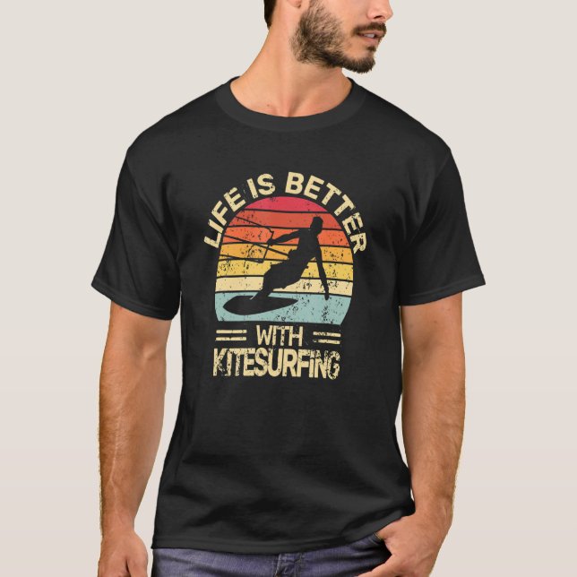 with Kitesurfing retro Kiteboarding Kitesurf T-Shirt (Vorderseite)