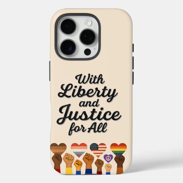 With Liberty and Justice for All Protest Freedom Case-Mate iPhone Hülle (Rückseite)