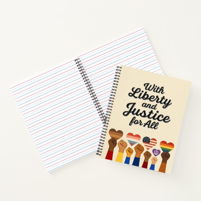 With Liberty and Justice for All Protest Freedom Notizbuch (Innenseite)