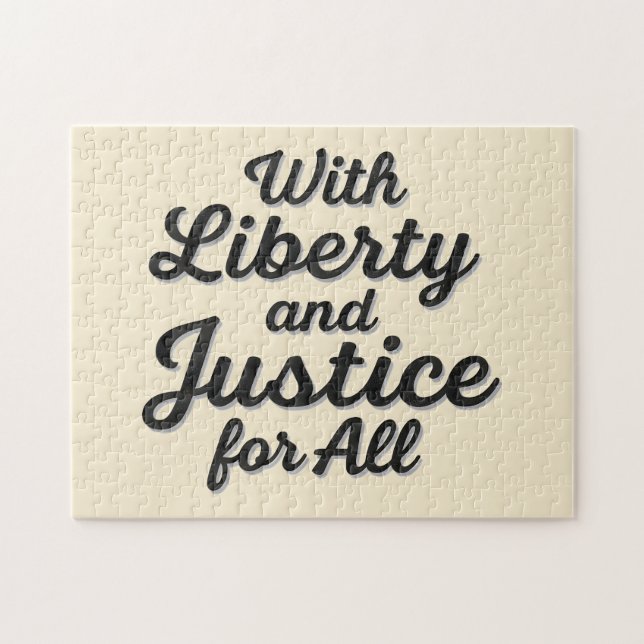 With Liberty and Justice for All Protest Freedom Puzzle (Horizontal)