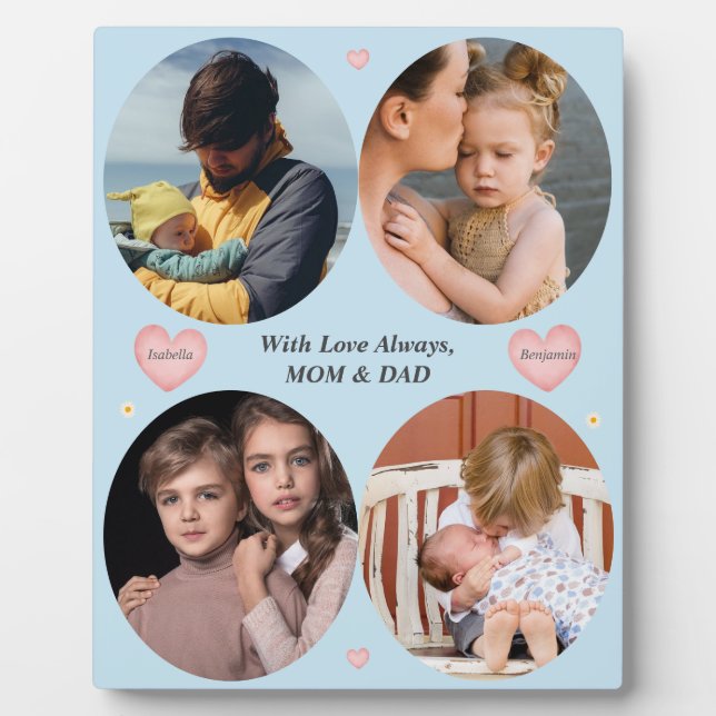 With Love Always – 4-Photo Gift from Mom & Dad Pla Fotoplatte (Vorderseite)