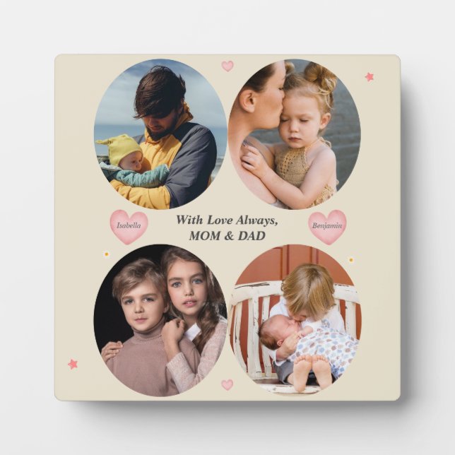 With Love Always – 4-Photo Gift from Mom & Dad Pla Fotoplatte (Vorderseite)