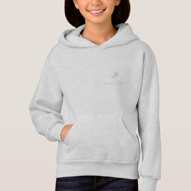 WITH LOVE BLACK PULLOVER HOODIE small (Vorderseite)