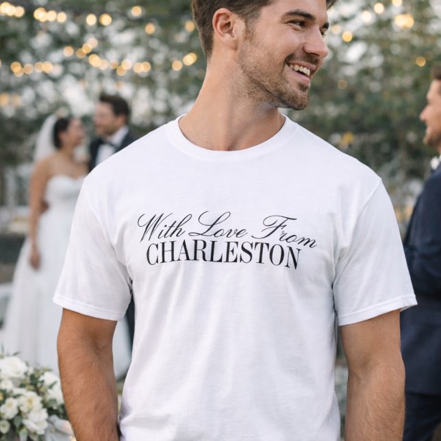 With Love From Custom City Wedding Merch Toss T-Shirt (Von Creator hochgeladen)