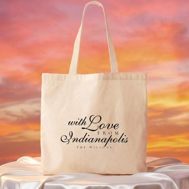 With Love From Wedding Merch Station Tragetasche (Ditch the expected wedding favors and gift your wedding guests something they'll actually use! )