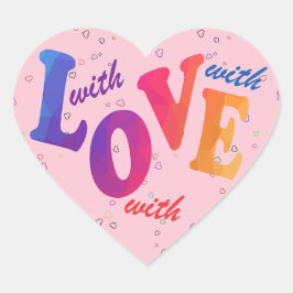 With love Herz-Aufkleber