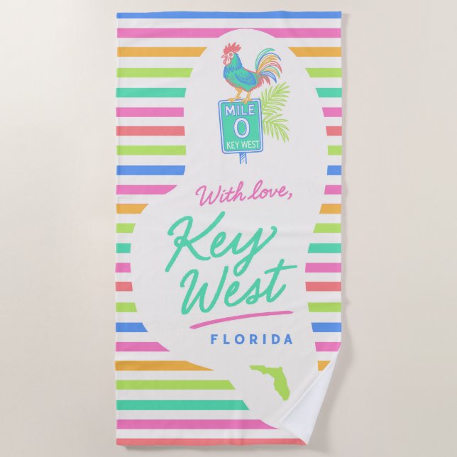 With Love Key West Towel Strandtuch (Vorderseite)