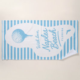 With Love Naples Beach Golf Tee Towel Strandtuch