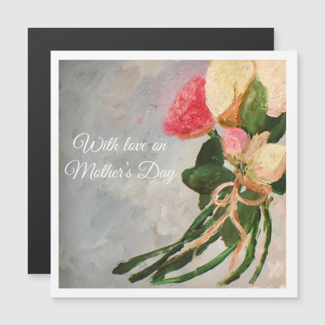 With Love on Mother’s Day Magnetkarte (Vorne/Hinten)
