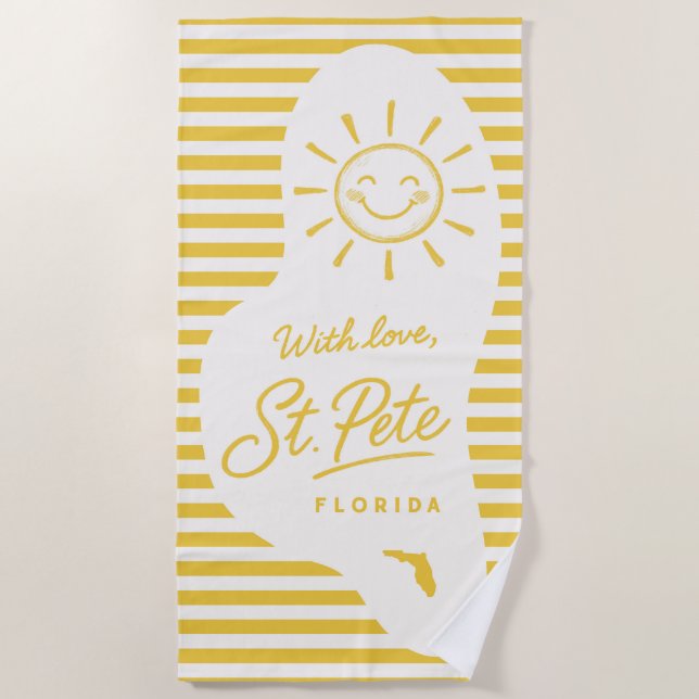 With Love St Pete Beach Towel Strandtuch (Vorderseite)