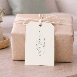With Love Wedding Favor Tag – Minimal Sage Green Geschenkanhänger